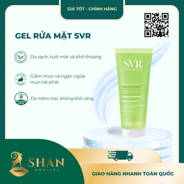 Bo Gel Rua Mat SVR Khong Chua Xa Phong Cho Da Dau 200ml 55ml