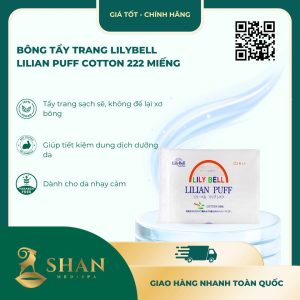 Bông Tẩy Trang LilyBell Lilian Puff Cotton 222 Miếng - Mẫu Mới