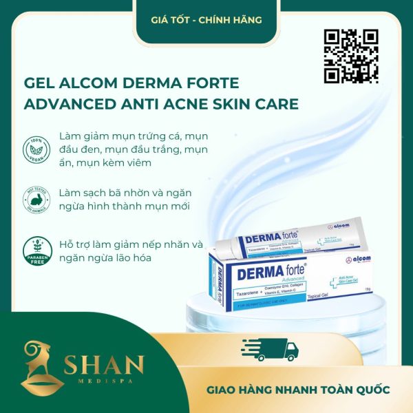Gel Alcom Derma Forte Advanced Anti Acne Skin Care - Mẫu Mới 1 Gel Giam Mun Alcom Derma Forte Advanced 15g
