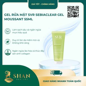 Gel Rửa Mặt SVR Sebiaclear Gel Moussant Không Chứa Xà Phòng Cho Da Dầu 55ml- Mẫu Mới