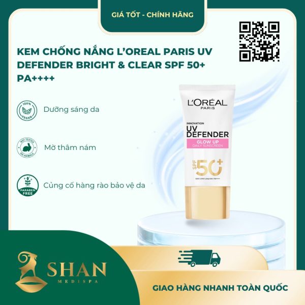 Kem Chống Nắng L’Oreal Paris UV Defender SPF 50+ PA++++ - Mẫu Mới 1 Kem Chong Nang LOreal Min Nhe Nang Tong Giam Tham 50ml 1