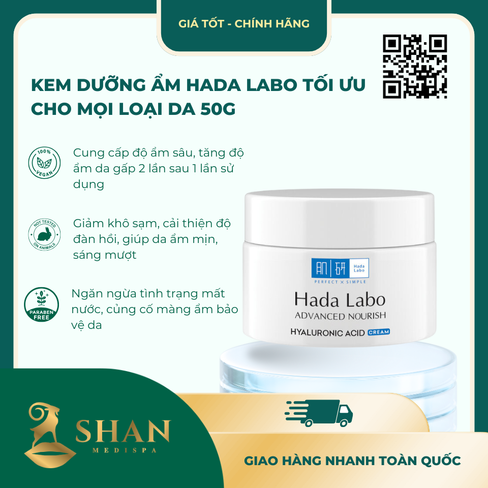 Kem Dưỡng Ẩm Hada Labo Tối Ưu Cho Mọi Loại Da 50g