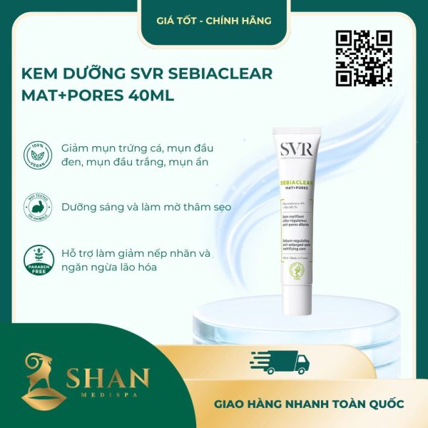 Kem Dưỡng SVR Sebiaclear Mat+Pores Kiềm Dầu, Se Khít Lỗ Chân Lông 40ml - Mẫu Mới 1 Kem Duong SVR Kiem Dau Se Khit Lo Chan Long 40ml Moi