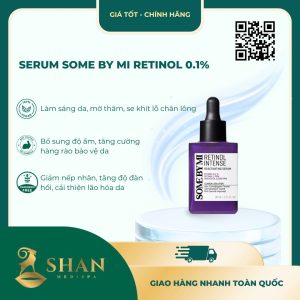 Serum Some By Mi Retinol 0.1% Retinol Intense Reactivating Serum Ngừa Lão Hóa, Căng Bóng Da 30ml [Mẫu Mới]