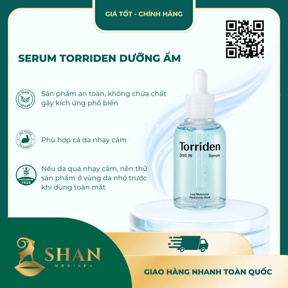 Serum Torriden DIVE-IN Low Molecular Hyaluronic Acid Dưỡng Ẩm Sâu, Sáng Bóng Da [Mẫu Mới]
