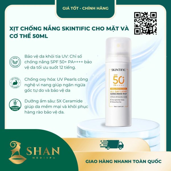 Xịt Chống Nắng Skintific Cho Mặt Và Cơ Thể 50ml - Mẫu Mới 1 Xit Chong Nang Skintific Cho Mat Va Co The 50ml Mau Moi