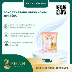 Bông Tẩy Trang Mihoo Kokimi  210 Miếng - Mẫu Mới