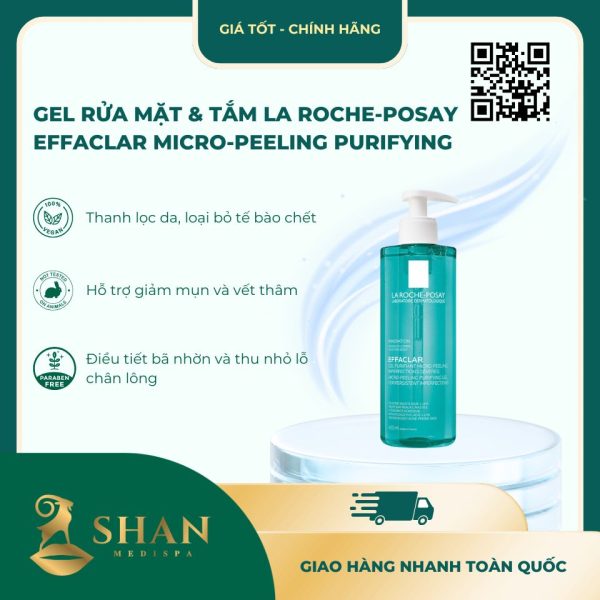 Gel Rua Mat Tam La Roche Posay Lam Sach Giam Mun 400ml