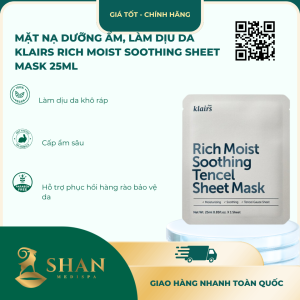 Mặt Nạ Dưỡng Ẩm, Làm Dịu Da Klairs Rich Moist Soothing Sheet Mask 25ml - Mẫu Mới