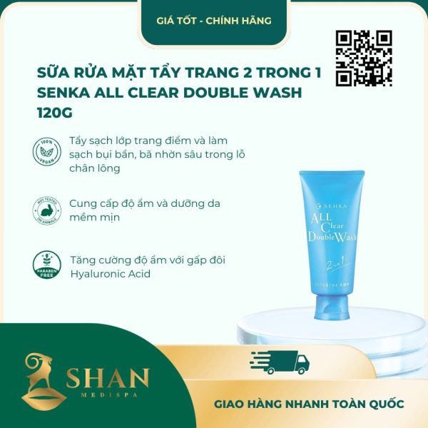 Sua Rua Mat Senka Tay Trang 2 Trong 1 120g