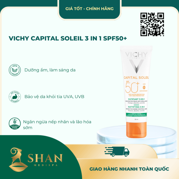 Kem Chong Nang Vichy Chong Bui Min Cho Da Dau Mun 50ml