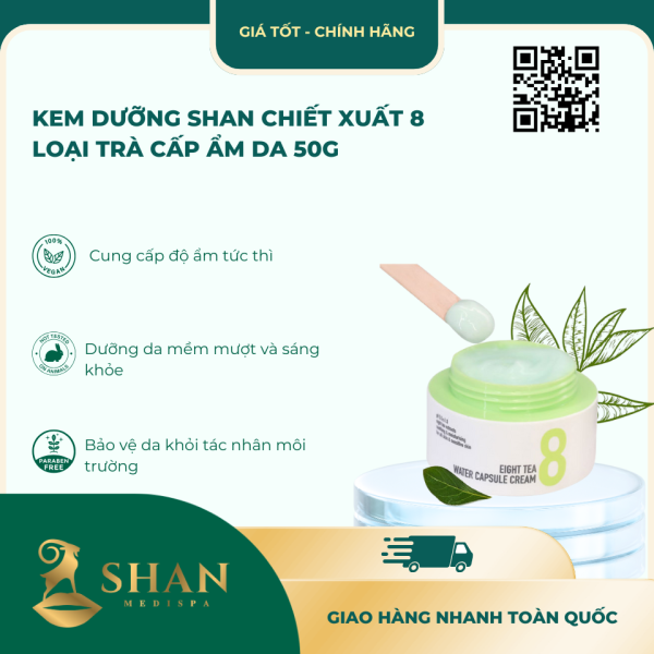 Kem Dưỡng Shan Chiết Xuất 8 Loại Trà Cấp Ẩm Da 50g - Mẫu Mới 1 Kem Duong B O M Chiet Xuat 8 Loai Tra Cap Am Da 50g