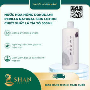 Nước Hoa Hồng Dokudami Perilla Natural Skin Lotion Chiết Xuất Lá Tía Tô 500ml - Mẫu Mới