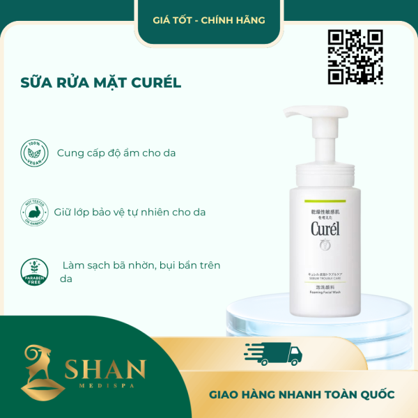 Sua Rua Mat Curel Dang Bot Danh Cho Da Dau 150ml