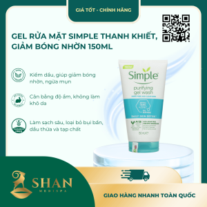 Gel Rửa Mặt Simple Thanh Khiết, Giảm Bóng Nhờn 150ml - Mẫu Mới