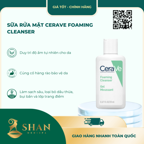 Mini Sua Rua Mat CeraVe Sach Sau Cho Da Thuong Den Da Dau 20ml