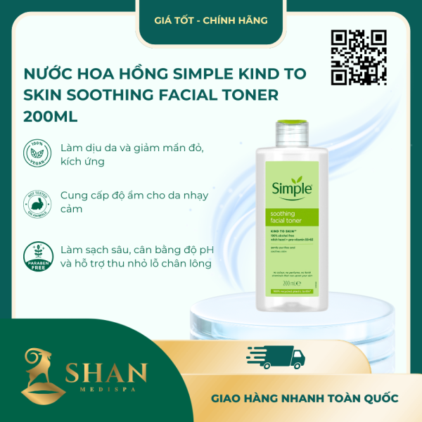 Nuoc Hoa Hong Simple Kind to Skin Soothing Facial Toner 200ml