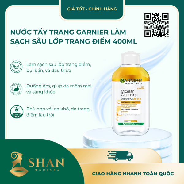 Nuoc Tay Trang Garnier Lam Sach Sau Lop Trang Diem 400ml 1