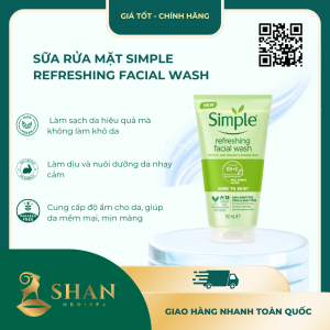 Sữa Rửa Mặt Simple Refreshing Facial Wash - [ Mẫu Mới]