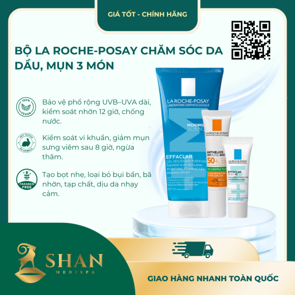 Bộ La Roche-Posay Chăm Sóc Da Dầu, Mụn 3 Món – Mẫu Mới 1 Bo La Roche Posay Cham Soc Da Dau Mun 3 Mon