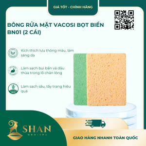 Bông Rửa Mặt Vacosi Bọt Biển BN01 (2 Cái) - Mẫu Mới