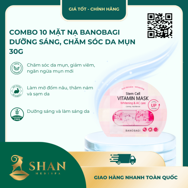 Combo 10 Mat Na Banobagi Duong Sang Cham Soc Da Mun 30g