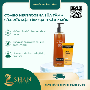 Combo Neutrogena Sữa Tắm + Sữa Rửa Mặt Làm Sạch Sâu 2 Món - Mẫu Mới