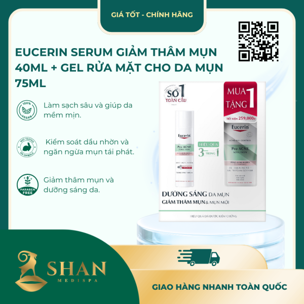 Eucerin Serum Giam Tham Mun 40ml Gel Rua Mat Cho Da Mun 75ml