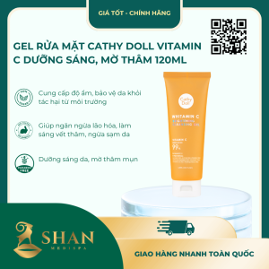 Gel Rửa Mặt Cathy Doll Vitamin C Dưỡng Sáng, Mờ Thâm 120ml - Mẫu Mới