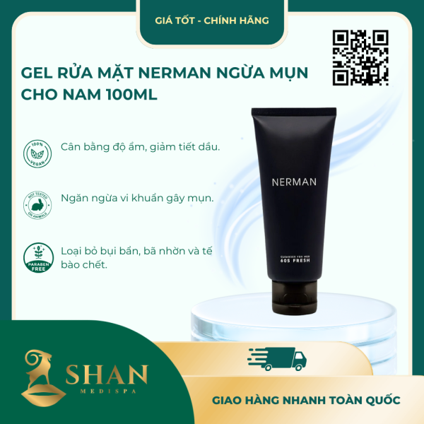 Gel Rửa Mặt Nerman Ngừa Mụn Cho Nam 100ml - Mẫu Mới 1 Gel Rua Mat Nerman Ngua Mun Cho Nam 100ml