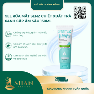 Gel Rửa Mặt Senz Chiết Xuất Trà Xanh Cấp Ẩm Sâu 150ml – Mẫu Mới