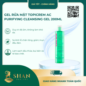 Gel Rửa Mặt Topicrem AC Purifying Cleansing Gel 200ml – Mẫu Mới