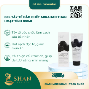 Gel Tẩy Tế Bào Chết Arrahan Than Hoạt Tính 180ml – [Mẫu Mới]
