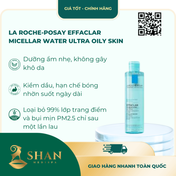 La Roche Posay Effaclar Micellar Water Ultra Oily Skin – Mau MoiTay Trang Hotosu Embossed Cotton Puffs 80 Mieng – Mau Moi
