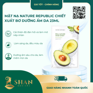 Mặt Nạ Nature Republic Chiết Xuất Bơ Dưỡng Ẩm Da 23ml- [Mẫu Mới]
