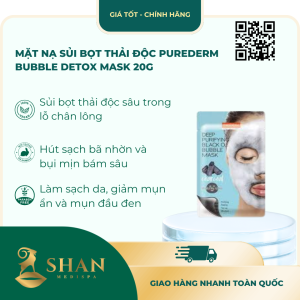 Mặt Nạ Sủi Bọt Thải Độc Purederm Bubble Detox Mask 20g – [Mẫu Mới]
