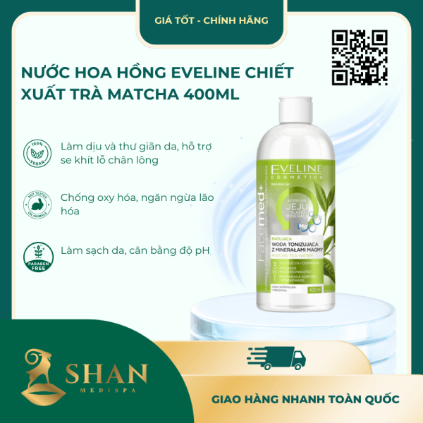 Nuoc Hoa Hong EVELINE Chiet Xuat Tra Matcha 400ml