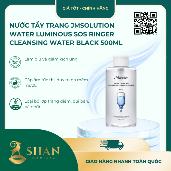 Nước Tẩy Trang JMsolution Water Luminous SOS Ringer Cleansing Water Black 500ml - Mẫu Mới 1 Nuoc Tay Trang JMsolution Water Luminous SOS Ringer Cleansing Water Black 500ml