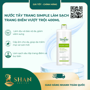 Nước Tẩy Trang Simple Làm Sạch Trang Điểm Vượt Trội 400ml- [Mẫu Mới]