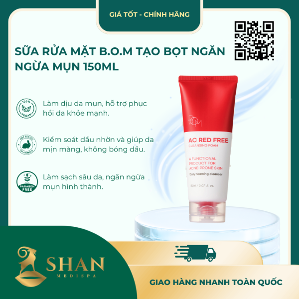 Sua Rua Mat B.O.M Tao Bot Ngan Ngua Mun 150ml