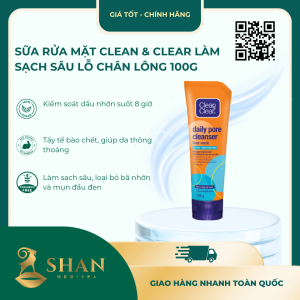 Sữa Rửa Mặt Clean & Clear Làm Sạch Sâu Lỗ Chân Lông 100g – [Mẫu Mới]
