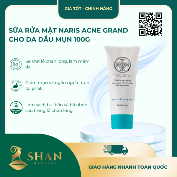 Sua Rua Mat Naris Acne Grand Cho Da Dau Mun 100g