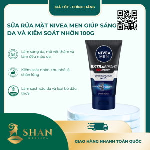 Sữa Rửa Mặt Nivea Men Giúp Sáng Da Và Kiểm Soát Nhờn 100g - Mẫu Mới