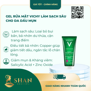 Gel Rửa Mặt Vichy Làm Sạch Sâu Cho Da Dầu Mụn – [Mẫu Mới]