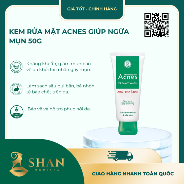 Kem Rua Mat Acnes Giup Ngua Mun 50g