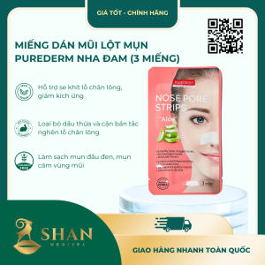 Miếng Dán Mũi Lột Mụn Purederm Nha Đam (3 Miếng) - Mẫu Mới