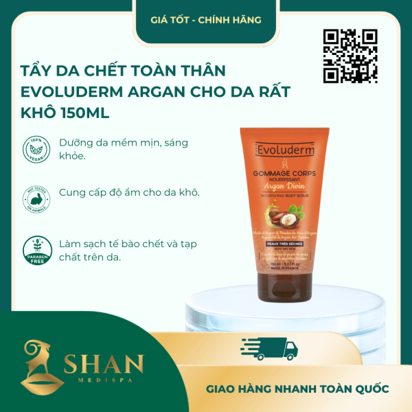 Tay Da Chet Toan Than Evoluderm Argan Cho Da Rat Kho 150ml