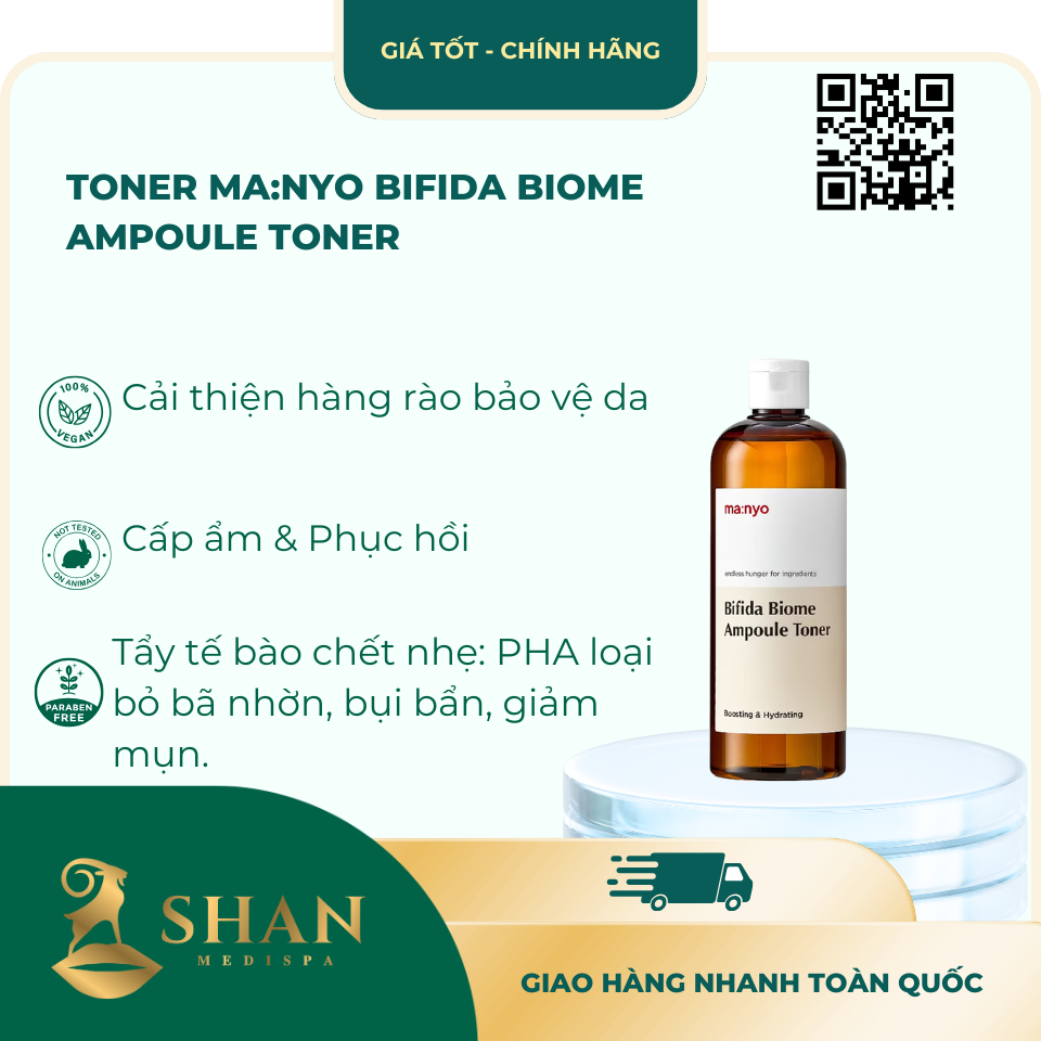 Toner Ma:nyo Bifida Biome Ampoule Toner – [Mẫu Mới] - Shan MediSpa