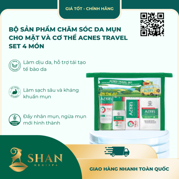 Bo San Pham Cham Soc Da Mun Cho Mat Va Co The Acnes Travel Set 4 Mon