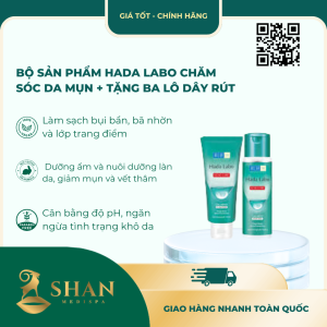 Bộ Sản Phẩm Hada Labo Chăm Sóc Da Mụn + Tặng Ba Lô Dây Rút - [Mẫu Mới]